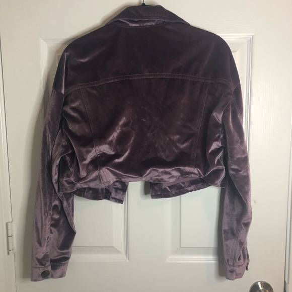 Fika the Brand Velvet Crop Buttondown Jacket Y2K Small Purple - Picture 6 of 6